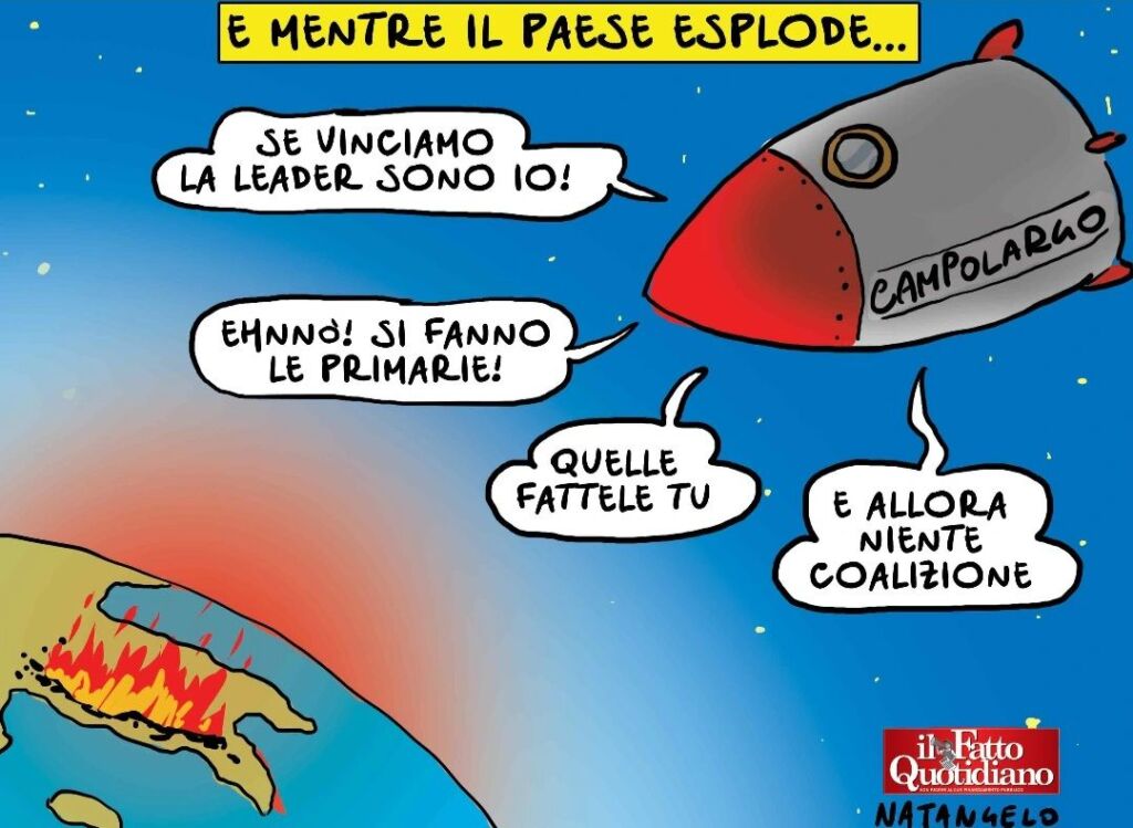 Vignetta «Intanto, la sinistra…» di Natangelo
